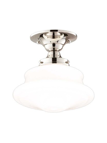 Petersburg 16 inch Semi-Flush Ceiling Light in Polished Nickel.